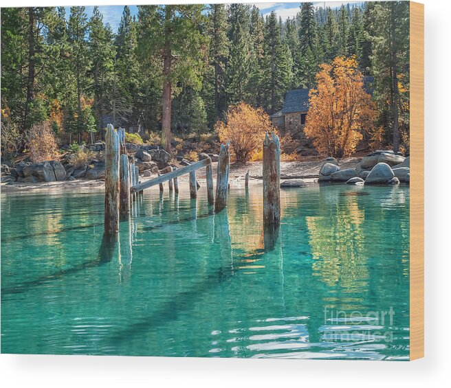 Lake Tahoe Wood Print featuring the photograph Fall at Skunk Harbor Lake Tahoe by Dianne Phelps