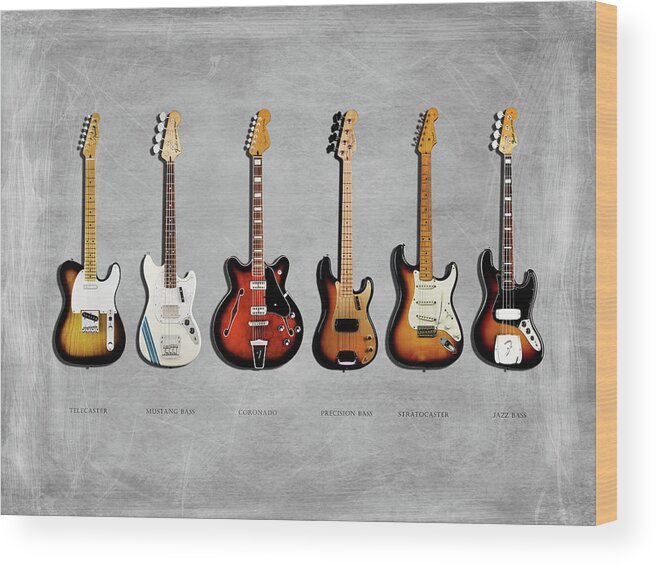 Fender Stratocaster Wood Print featuring the photograph Fender Guitar Collection by Mark Rogan