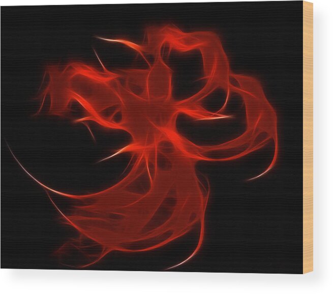 Fractal Wood Print featuring the digital art Fire Dancer by Holly Ethan