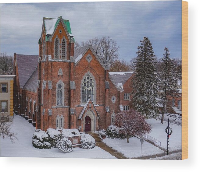  Wood Print featuring the photograph First Baptist Church by Kendall McKernon