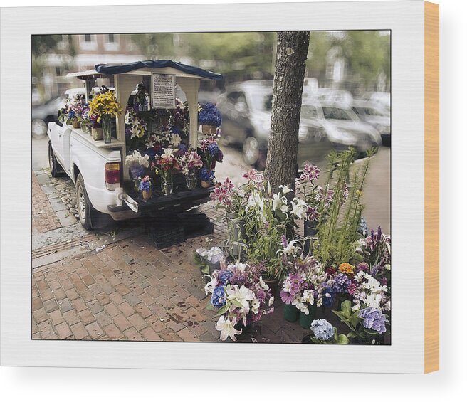Nantucket Wood Print featuring the photograph Flower Truck on Nantucket by Tammy Wetzel