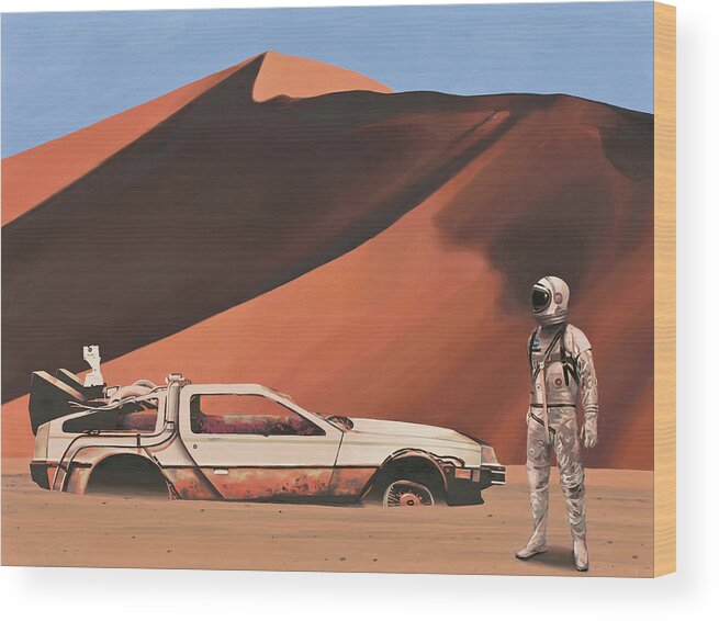 Astronaut Wood Print featuring the painting Forgotten Time Machine by Scott Listfield
