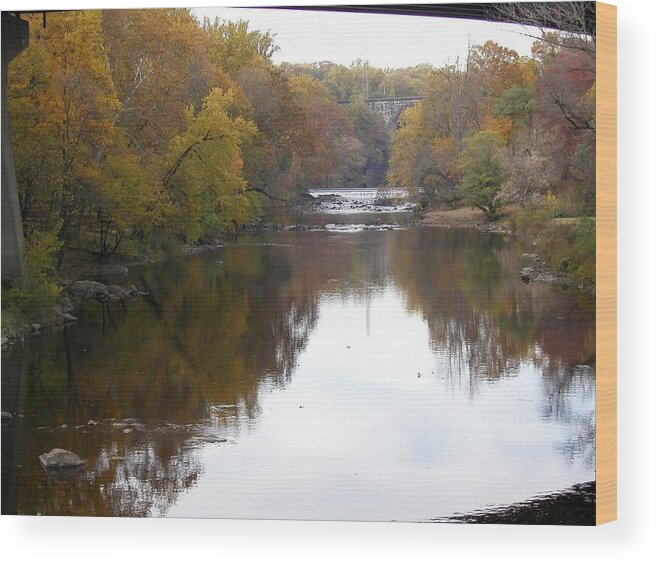 Autumn Wood Print featuring the photograph Framed Autumn River by Emery Graham