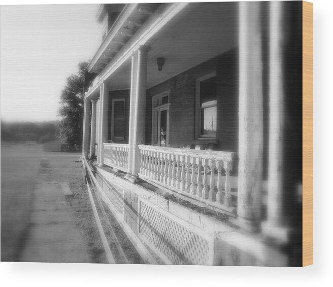 Historical Property Wood Print featuring the photograph Front Porch Secrets by Terry Wiley