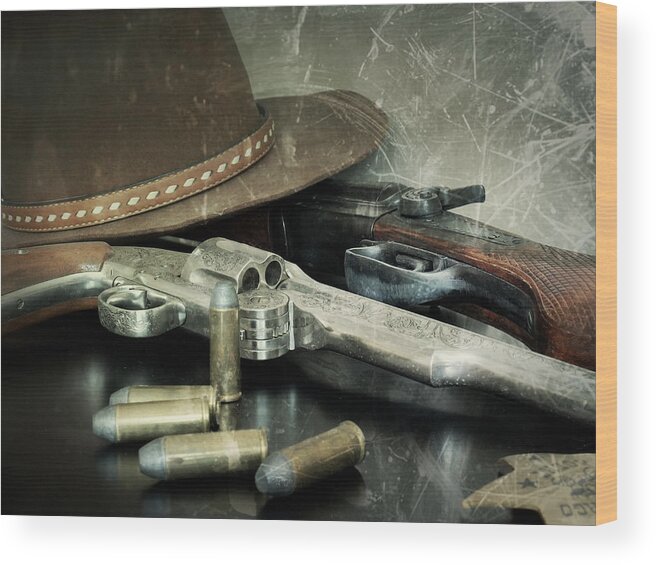 Revolver Wood Print featuring the photograph Frontier Lawman Guns by Scott Kingery