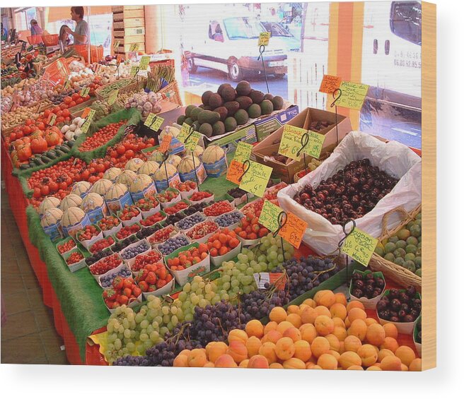 Food Wood Print featuring the photograph Fruits of the Fields of France by Anjel B Hartwell