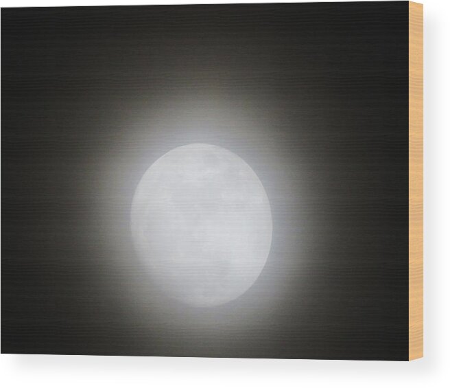 Kathy Long Wood Print featuring the photograph Full Moon Ring by Kathy Long