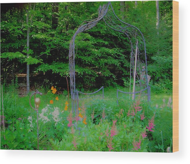 Garden Wood Print featuring the photograph Garden Gate by Susan Carella