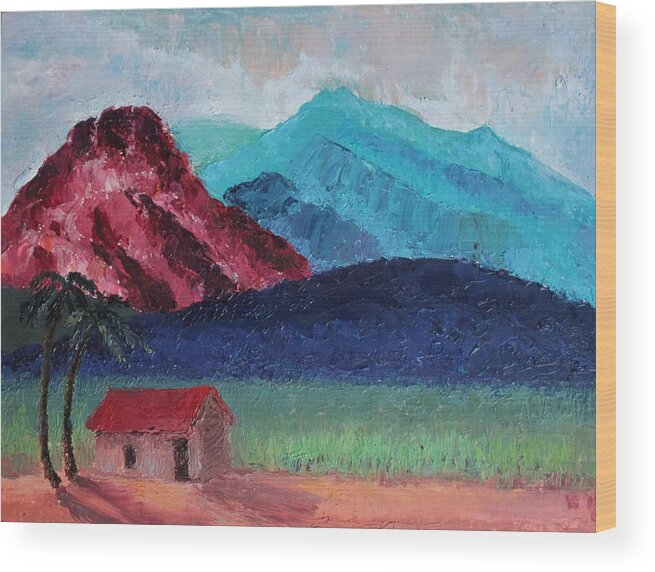 Gauguin Wood Print featuring the painting Gauguin Canigou by Vera Smith