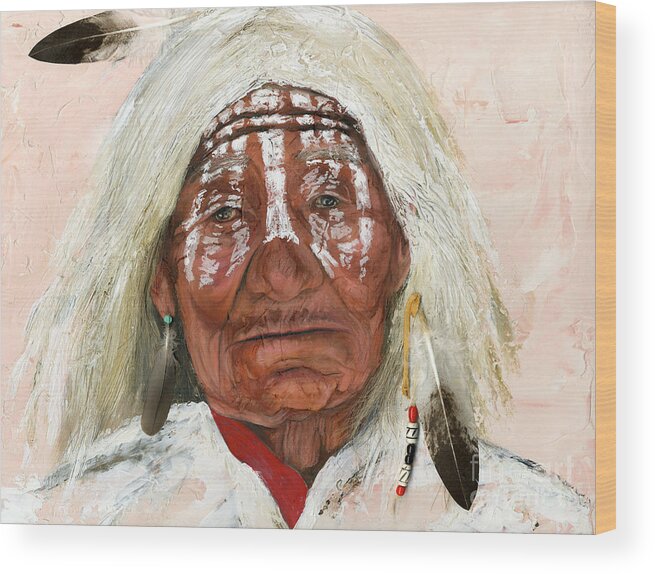 Southwest Art Wood Print featuring the painting Ghost Shaman by J W Baker