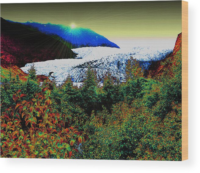 Glacier Wood Print featuring the photograph Glacier Reimagined by James Stoshak