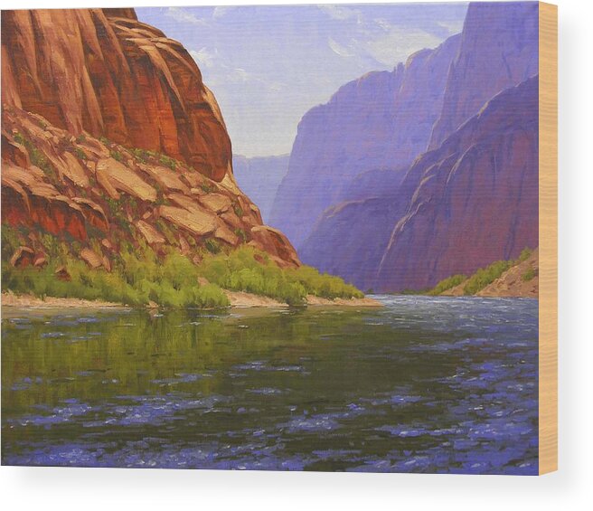 Cody Delong Wood Print featuring the painting Glen Canyon Morning by Cody DeLong