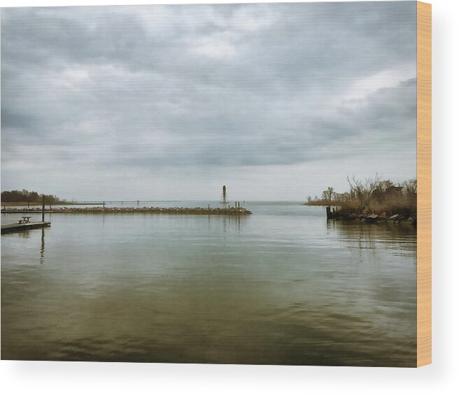 Gloomy Wood Print featuring the photograph Gloom on the Bay by Chris Montcalmo