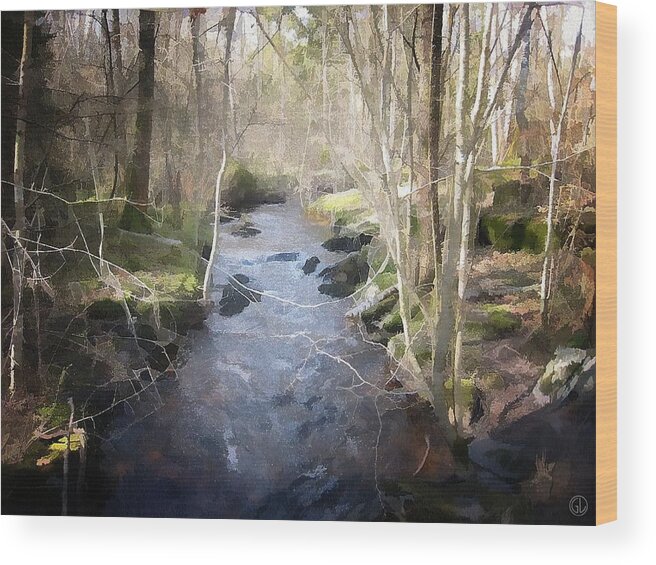 Nature Wood Print featuring the digital art Grey spring by Gun Legler
