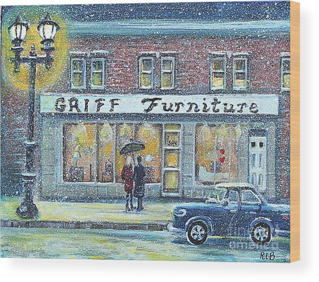 Griff Furniture Wood Print featuring the painting Griff Furniture by Rita Brown