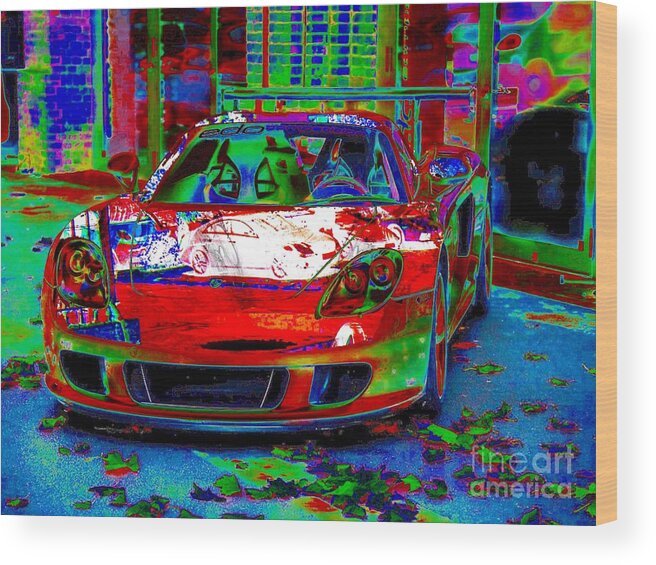 Digital Art Wood Print featuring the photograph GT Porsche Carrera by Rogerio Mariani