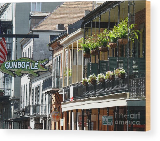 New Orleans Wood Print featuring the photograph Gumbo File by Jeanne Woods