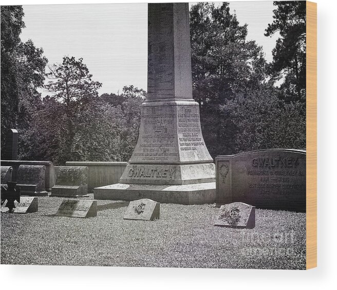 Photoshop Wood Print featuring the photograph Gwaltney Cemetery by Melissa Messick