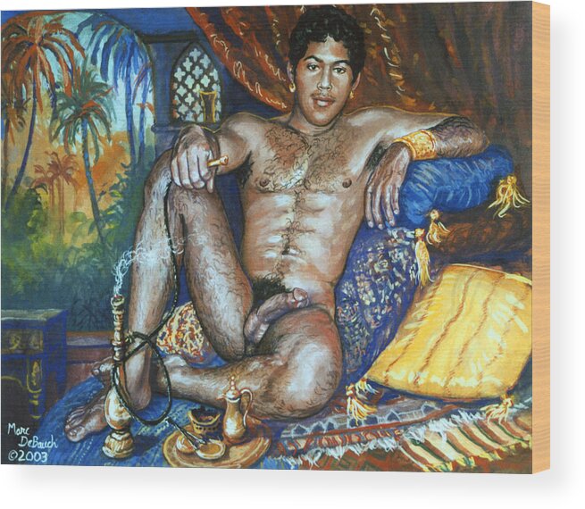 Harem Wood Print featuring the painting Harem Boy by Marc DeBauch