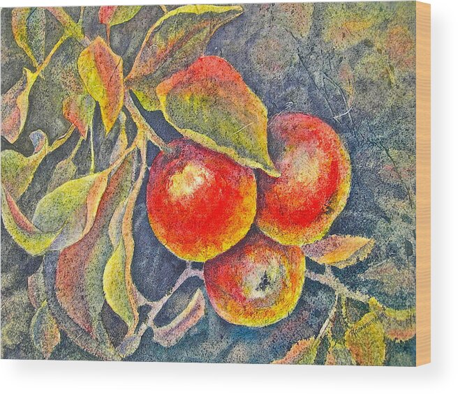 Watercolor Wood Print featuring the painting Harvest Time by Carolyn Rosenberger