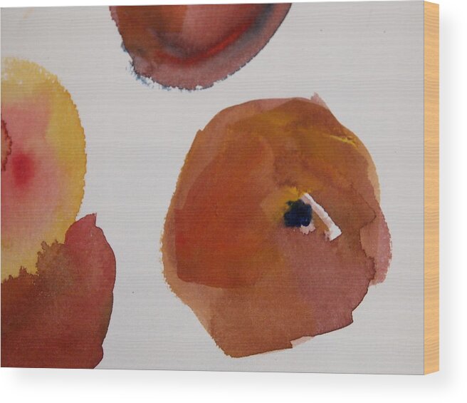 Watercolor Painting Wood Print featuring the painting Have a Peach by Nancy Kane Chapman