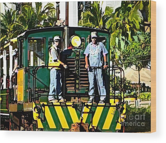 Hawaii. Oahu Wood Print featuring the digital art Hawaiian Railway by Dorlea Ho