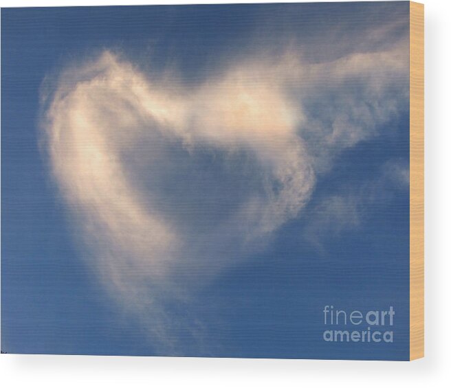 Artoffoxvox Wood Print featuring the photograph Heart Cloud Photograph by Kristen Fox