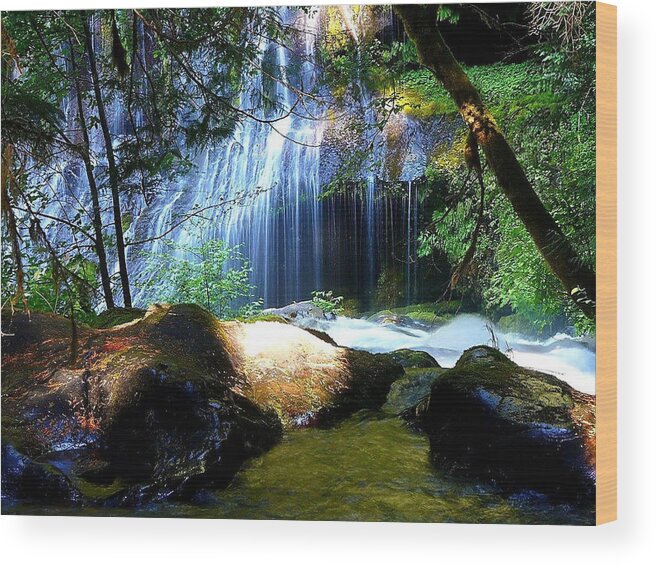 Falls Wood Print featuring the photograph Hidden Falls by Digital Art Cafe