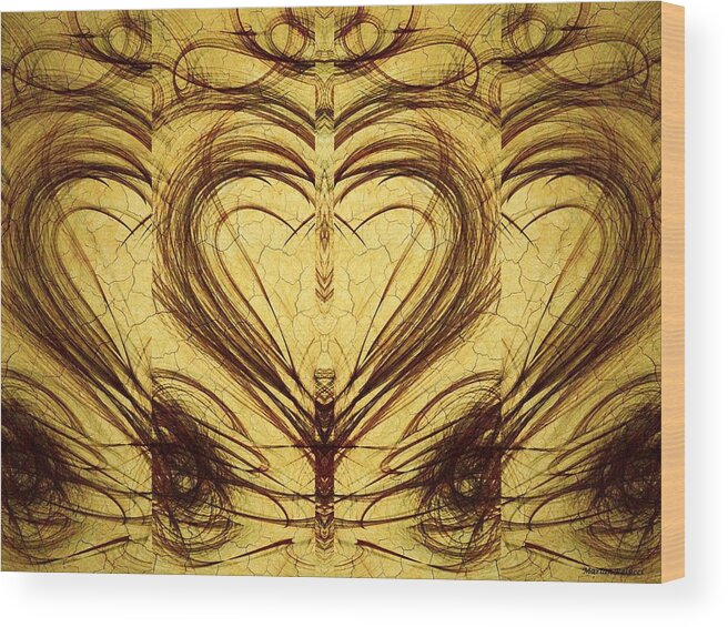 His Wood Print featuring the painting HIS Healing Heart by Marian Lonzetta