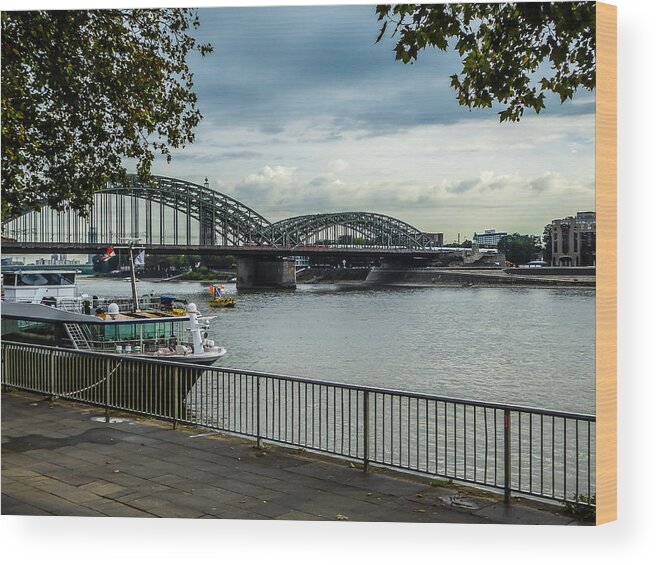 Hohenzollern Bridge Wood Print featuring the photograph Hohenzollern Bridge - Cologne by Pamela Newcomb