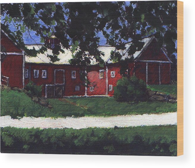 Historic Buildings Wood Print featuring the drawing Horseshoe Barn by Alicia Kroll