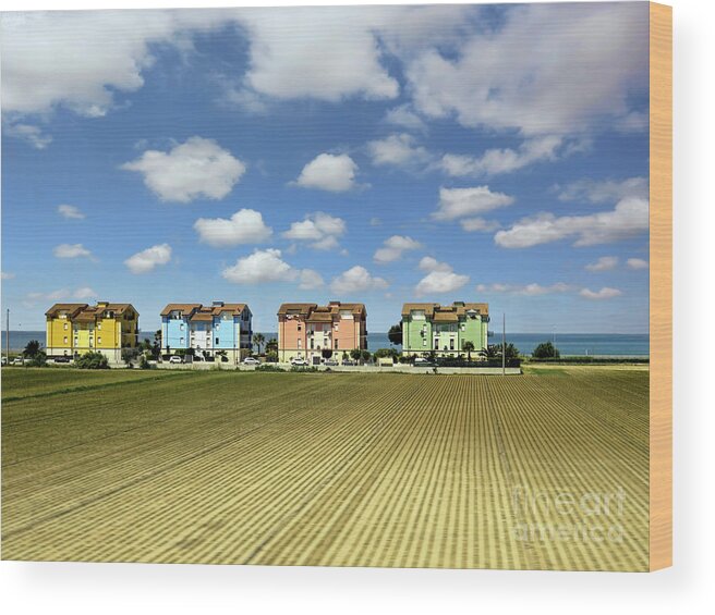 Le Marche Wood Print featuring the photograph House to House to Urbino by Jennie Breeze