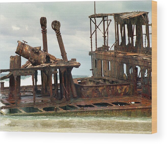 Ship Wood Print featuring the photograph Hulk of Meheno by David Bader