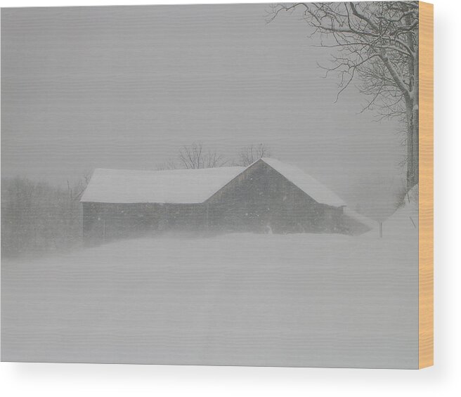 Structural Landscape Of Barn Wood Print featuring the photograph Hunker Down by Jack Harries