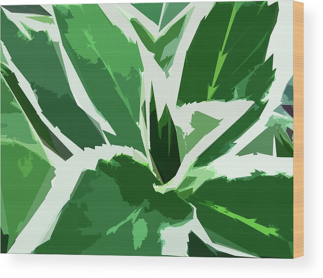 Foliage Wood Print featuring the digital art Hydrangea by Gina Harrison