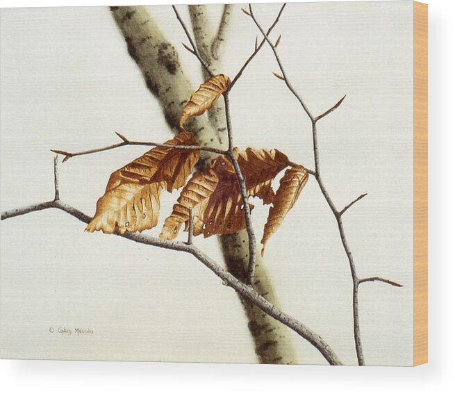 Nature Wood Print featuring the painting In the winter Breeze by Conrad Mieschke