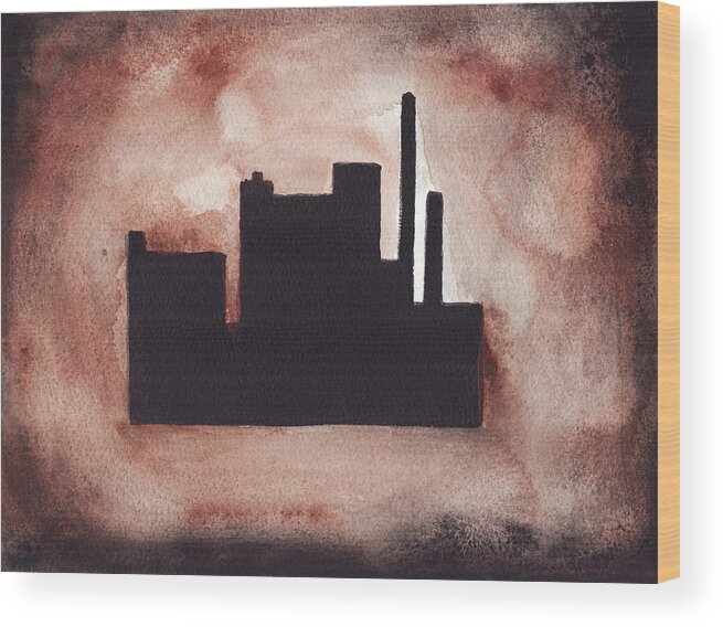Brooklyn Wood Print featuring the painting Industry City by Ron Erickson