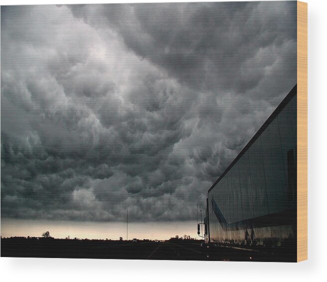 Storm Wood Print featuring the photograph Into The Storm by DArcy Evans