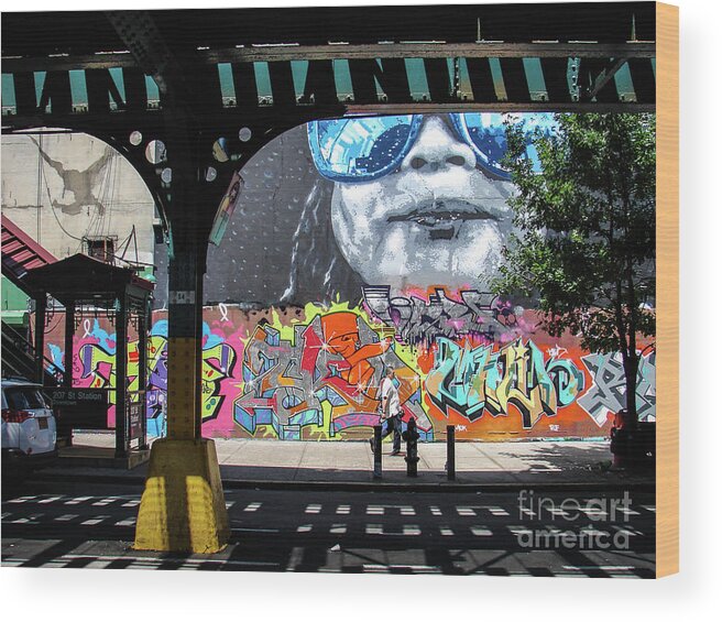 2015 Wood Print featuring the photograph Inwood Grafitti by Cole Thompson