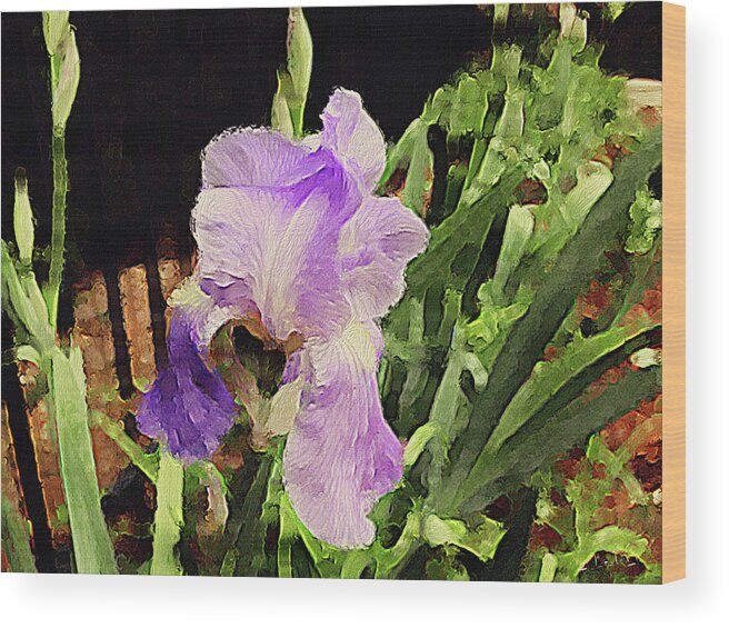 Flowers Wood Print featuring the photograph Iris by Alan Lakin