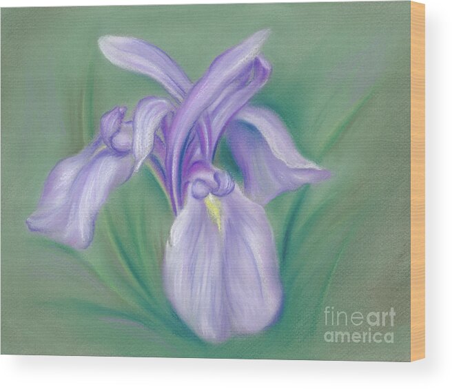 Botanical Wood Print featuring the painting Iris Purple by MM Anderson
