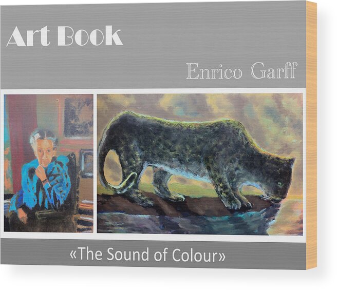 Portrait Wood Print featuring the painting Isa and the leopard by Enrico Garff