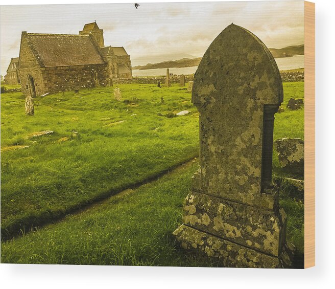 Gravestone Wood Print featuring the photograph Isle of Iona by Kathleen McGinley