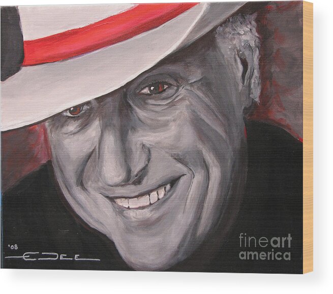 Jerry Jeff Walker Wood Print featuring the painting Jerry Jeff Walker by Eric Dee