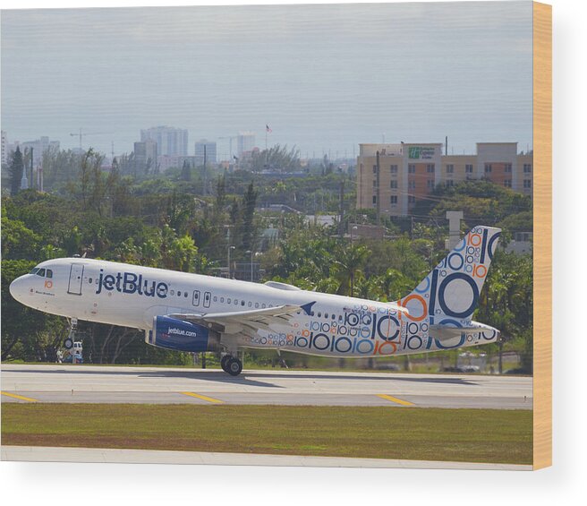 Jetblue Wood Print featuring the photograph Jet Blue Blues Brothers by Dart Humeston