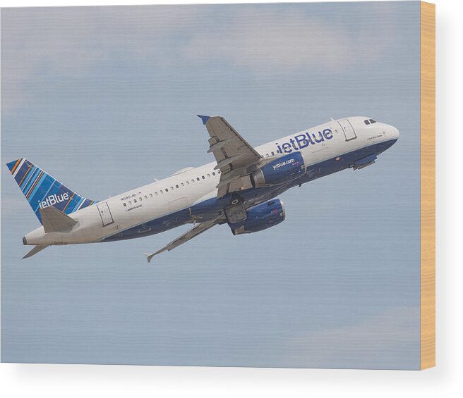 Jetblue Wood Print featuring the photograph Jet Blue by Dart Humeston
