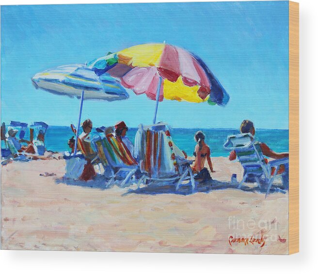 Nantucket Wood Print featuring the painting Jetties Beach by Candace Lovely