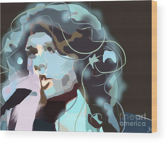 Rock Star Wood Print featuring the digital art Jim Morrison by Jennifer Buerkle