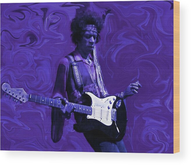 Jimi Hendrix Wood Print featuring the photograph Jimi Hendrix Purple Haze by David Dehner