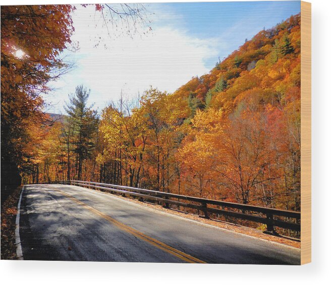 Kaaterskill Falls Ny 23a Wood Print featuring the painting Kaaterskill Falls NY 23A 2 by Jeelan Clark